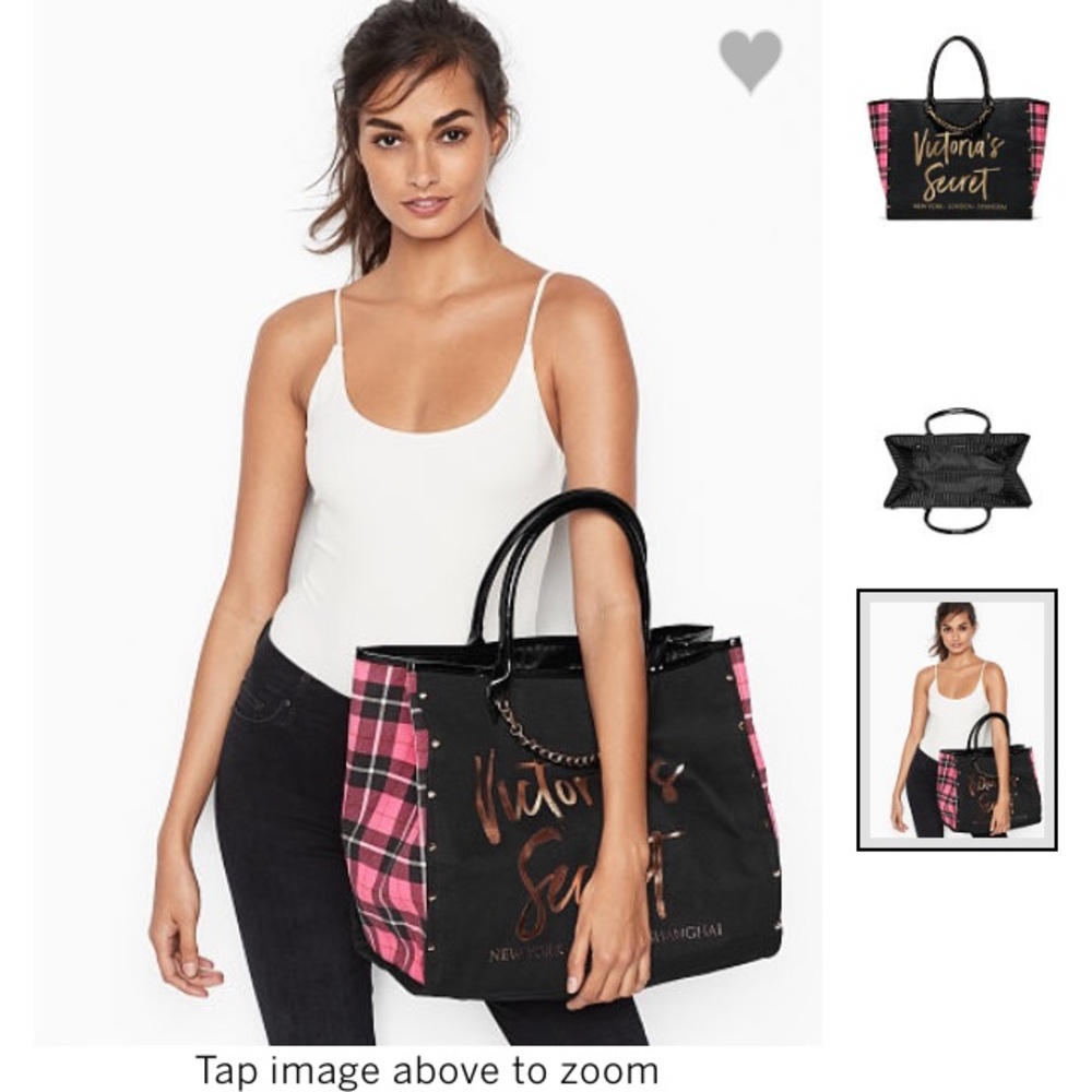 Victoria’s Secret Angel City Tote-Pink Plaid NWT